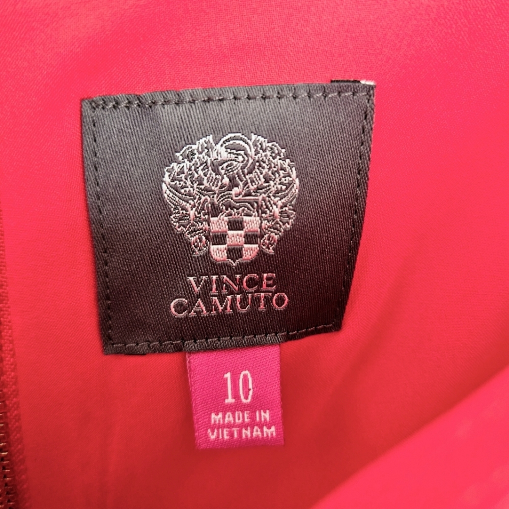 Vince Camuto Peachy Orange Long Sleeve Shift Dress w Split Sleeves & Hem Size 10 - Picture 2 of 7
